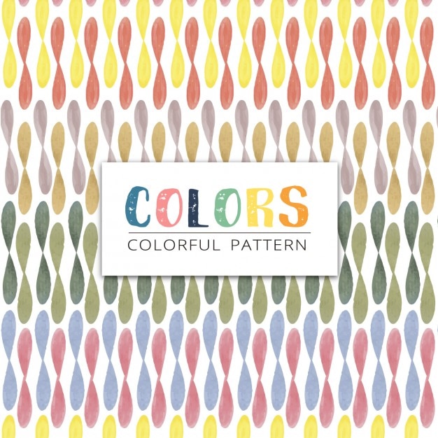 Diseño de patrón con formas a color pintadas a mano