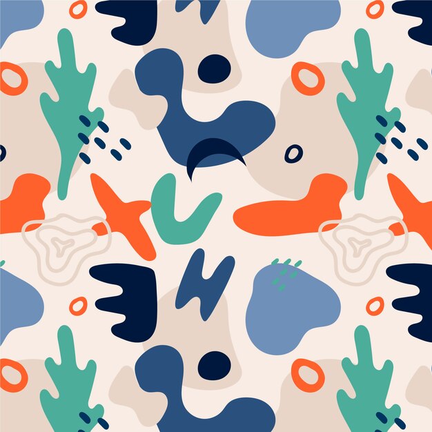 Diseño de patrón de garabato abstracto plano