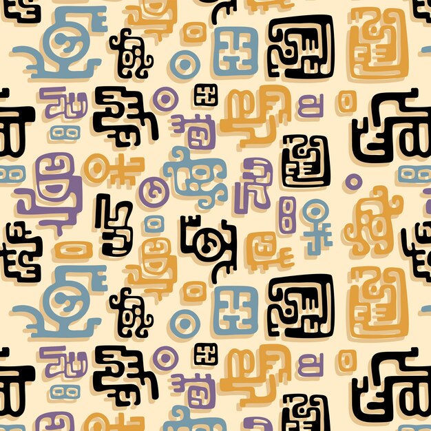 Diseño de patrón de garabato abstracto plano