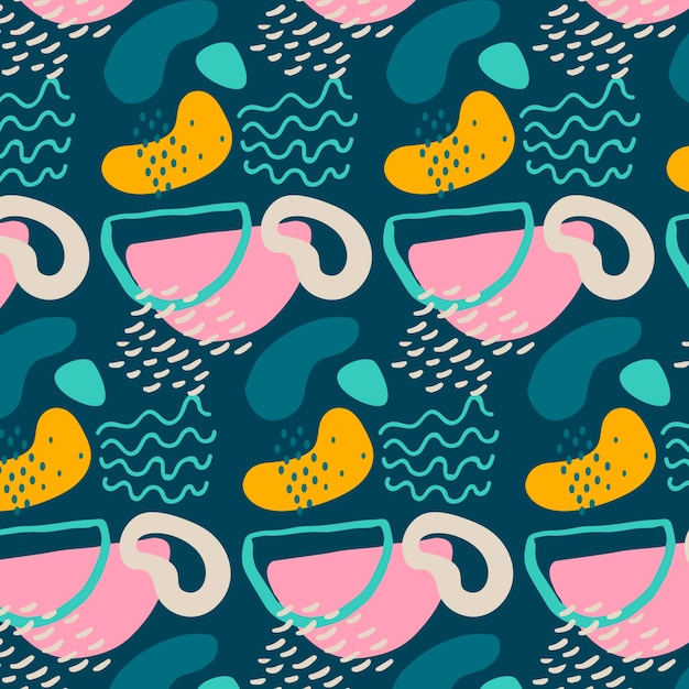 Diseño de patrón de garabato abstracto plano