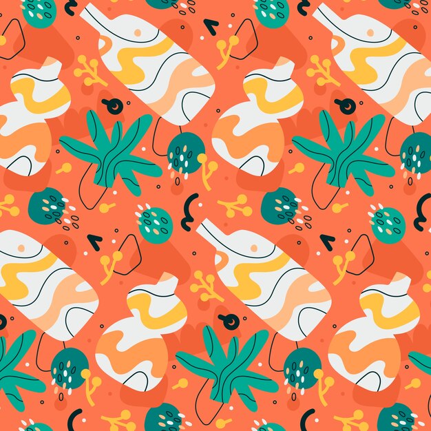 Diseño de patrón de garabato abstracto plano