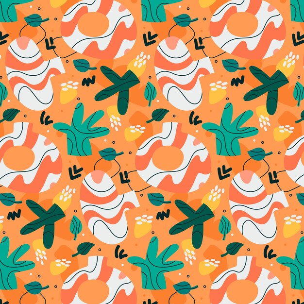 Diseño de patrón de garabato abstracto plano