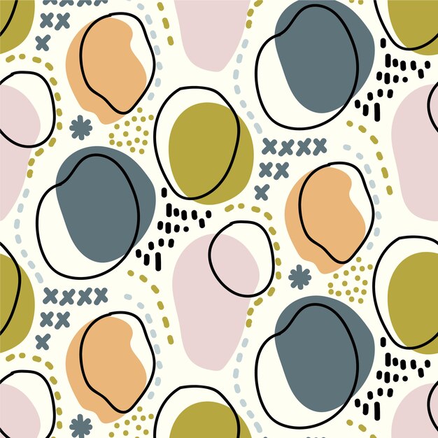 Diseño de patrón de garabato abstracto plano