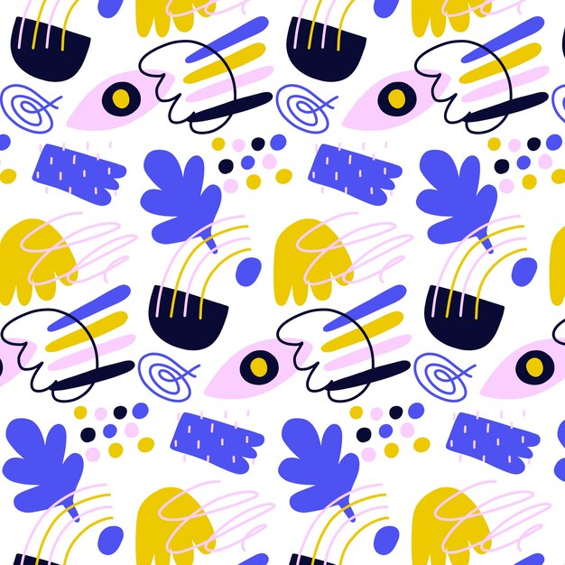 Diseño de patrón de garabato abstracto plano