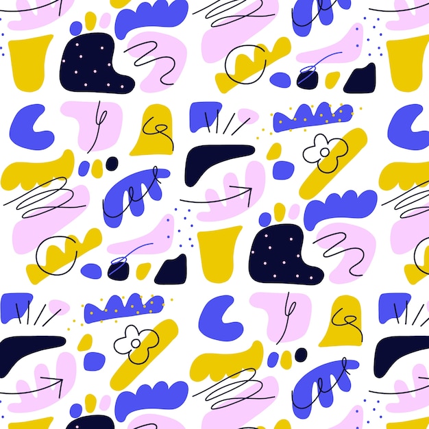 Diseño de patrón de garabato abstracto plano