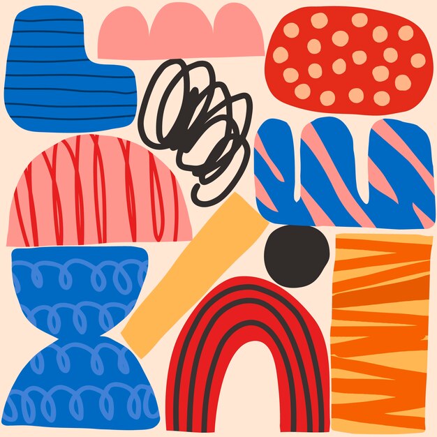 Diseño de patrón de garabato abstracto plano