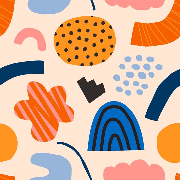 Diseño de patrón de garabato abstracto plano