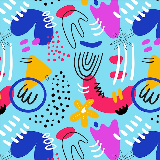 Diseño de patrón de garabato abstracto plano