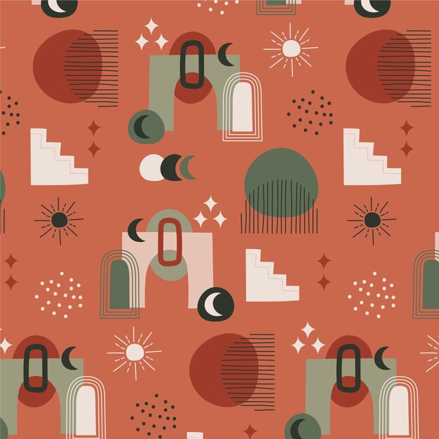 Diseño de patrón geométrico bohemio.