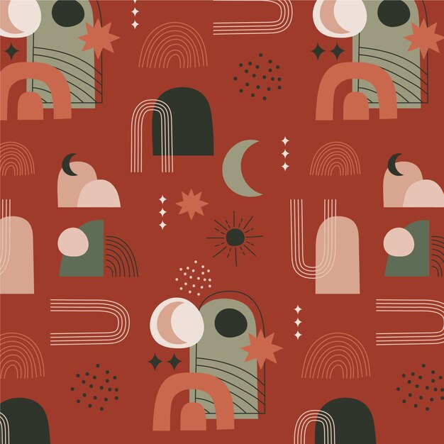 Diseño de patrón geométrico bohemio.