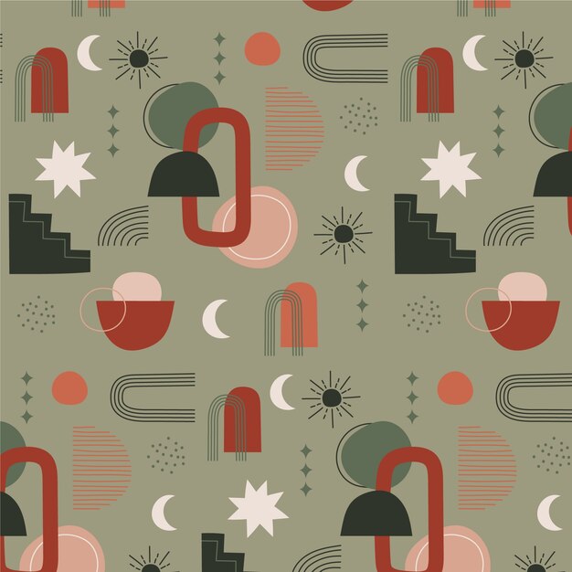 Diseño de patrón geométrico bohemio.