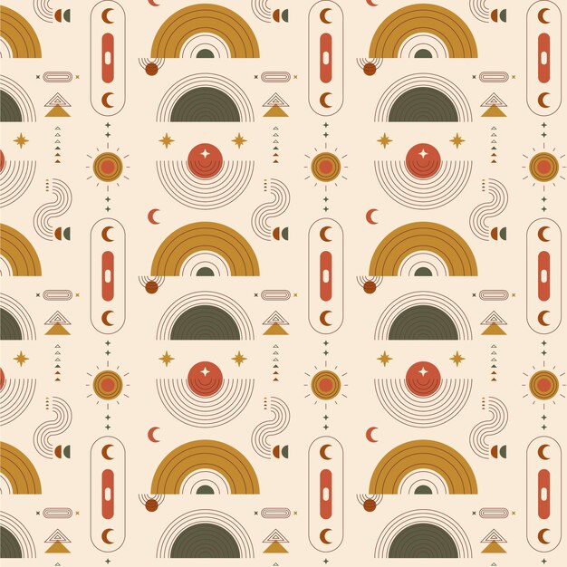 Diseño de patrón geométrico bohemio.