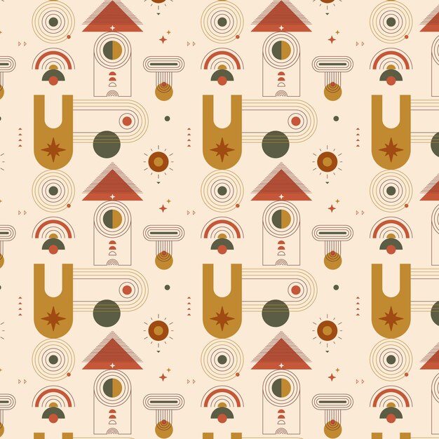 Diseño de patrón geométrico bohemio.