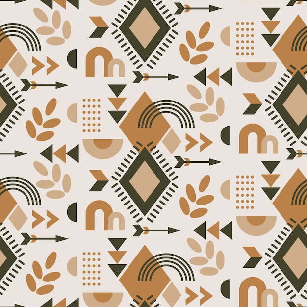 Diseño de patrón geométrico bohemio.