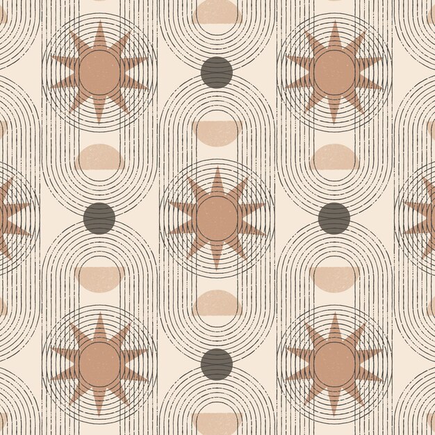 Diseño de patrón geométrico boho dibujado a mano