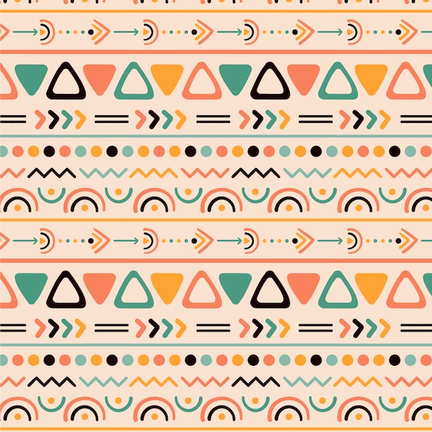 Diseño de patrón geométrico boho dibujado a mano