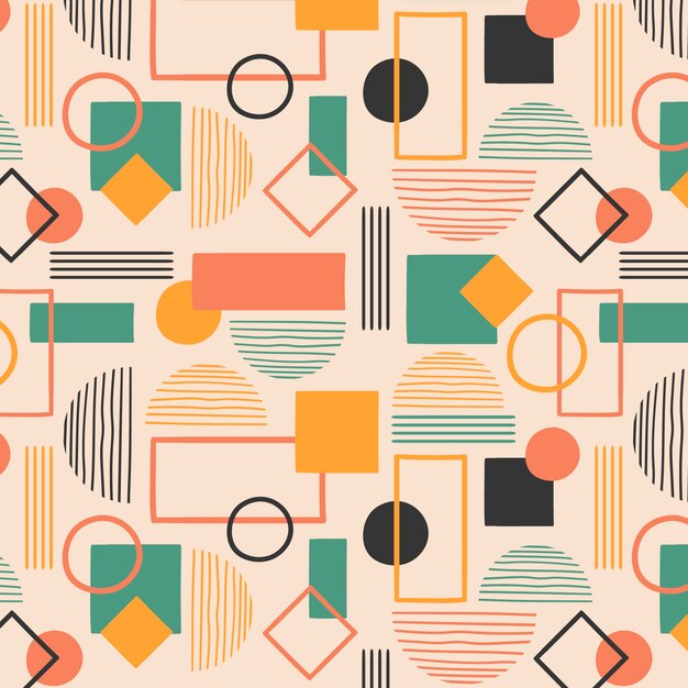 Diseño de patrón geométrico boho dibujado a mano