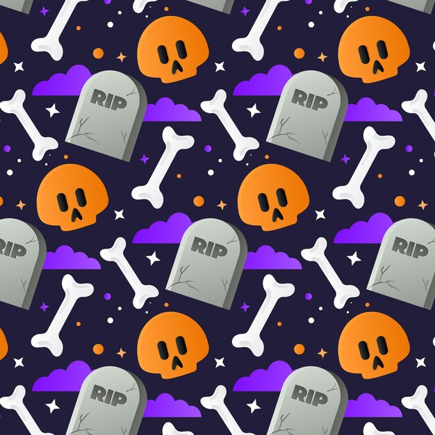 Diseño de patrón de halloween degradado