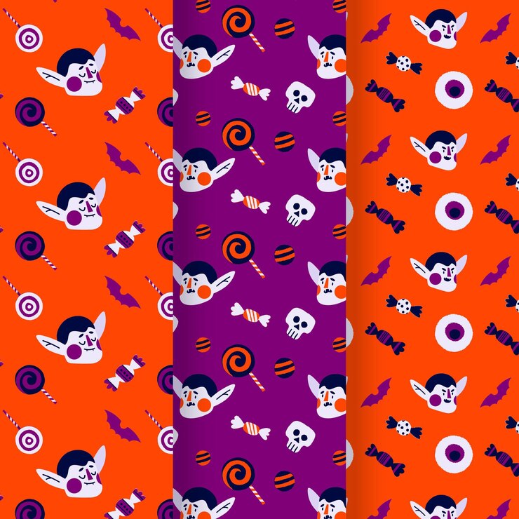 Vector gratuito diseño de patrón de halloween dibujado a mano