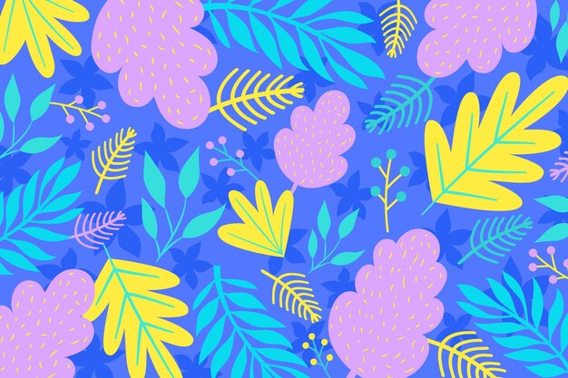 Diseño de patrón de hojas abstractas dibujadas a mano