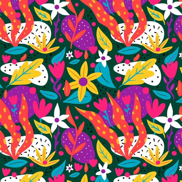 Diseño de patrón de hojas abstractas dibujadas a mano