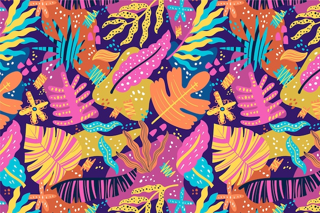 Diseño de patrón de hojas abstractas dibujadas a mano