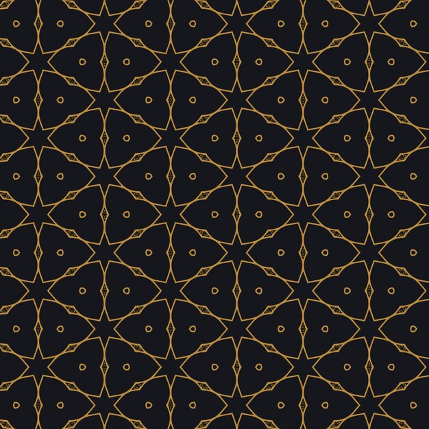 Diseño de patrón islámico en fondo negro