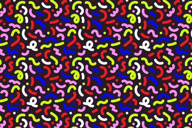 Diseño de patrón kitsch dibujado a mano
