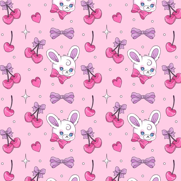 Diseño de patrón kitsch dibujado a mano
