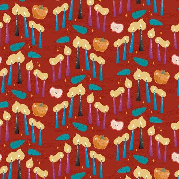 Diseño de patrón de kwanzaa dibujado a mano