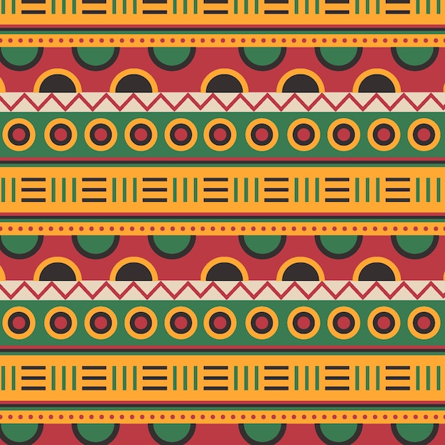 Diseño de patrón de kwanzaa plano dibujado a mano