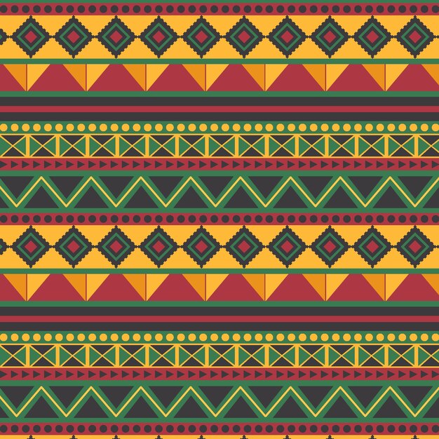 Diseño de patrón de kwanzaa plano dibujado a mano
