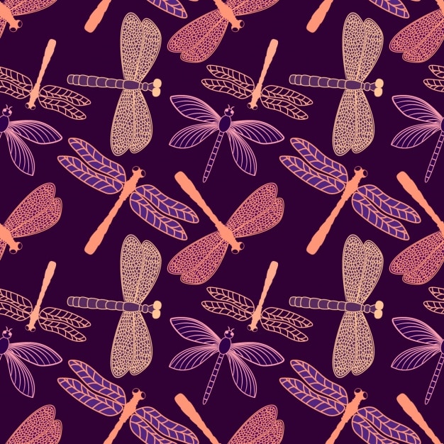 Diseño de patrón de libélulas