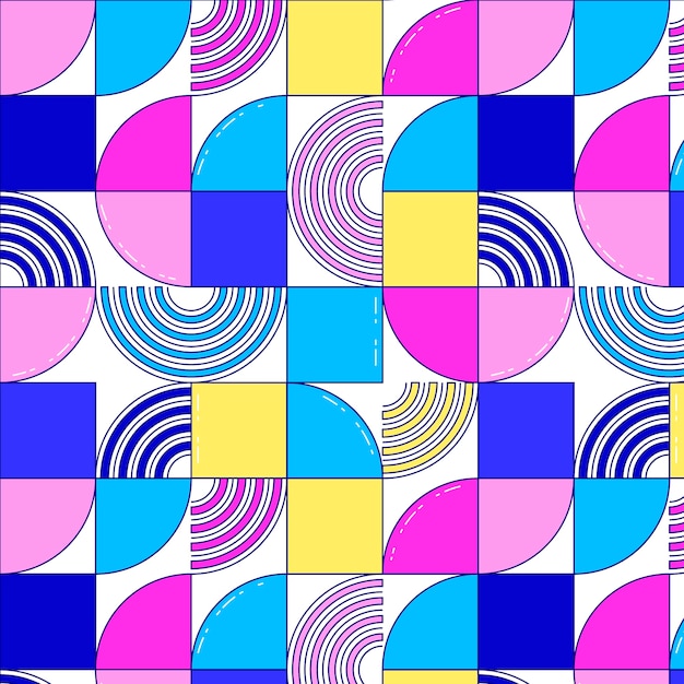 Diseño de patrón de mosaico geométrico dibujado a mano
