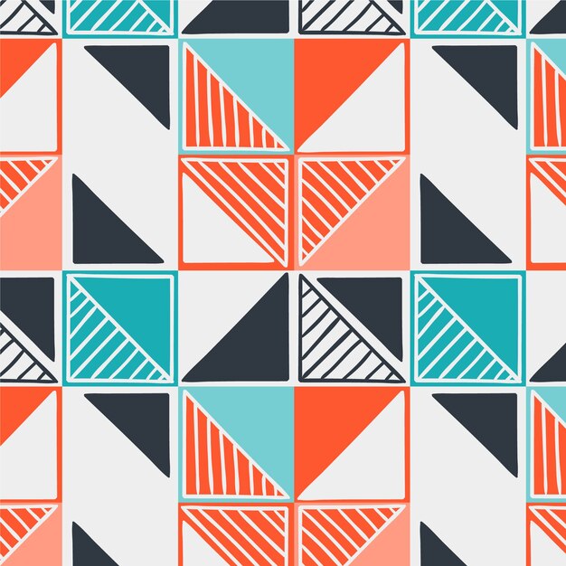 Diseño de patrón de mosaico geométrico plano