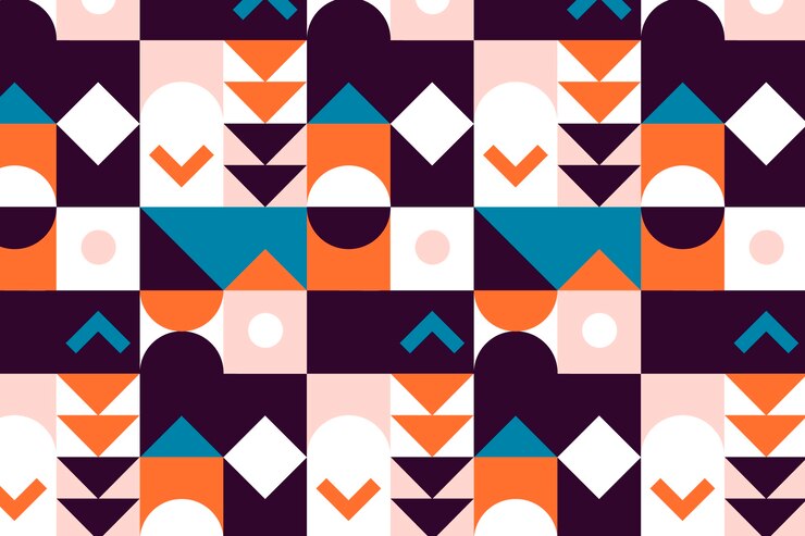 Vector gratuito diseño de patrón de mosaico geométrico plano