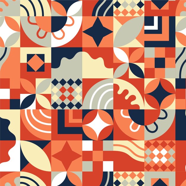 Diseño de patrón de mosaico geométrico plano