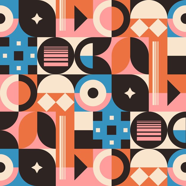 Diseño de patrón de mosaico geométrico plano
