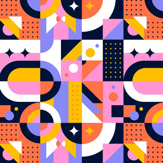 Diseño de patrón de mosaico geométrico plano