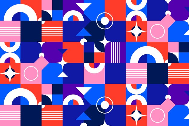 Diseño de patrón de mosaico geométrico plano