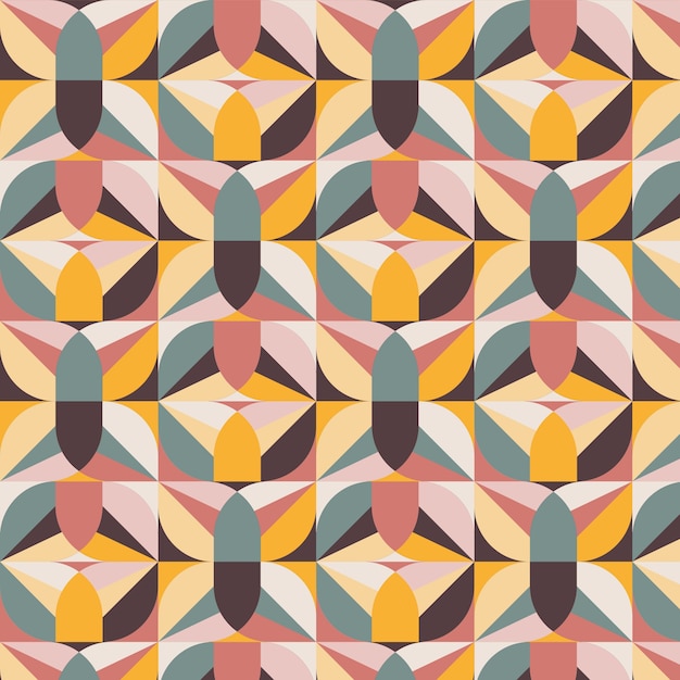 Diseño de patrón de mosaico geométrico plano
