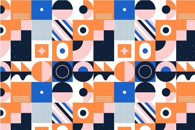 Diseño de patrón de mosaico geométrico plano