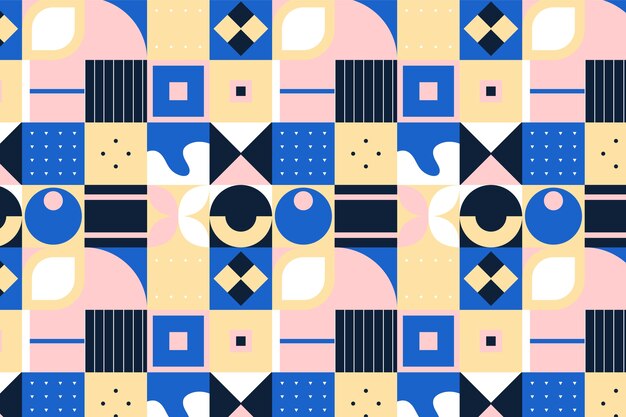 Diseño de patrón de mosaico geométrico plano