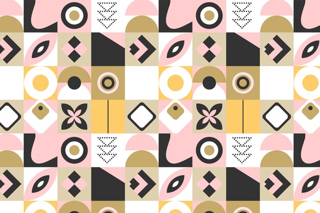 Diseño de patrón de mosaico geométrico plano