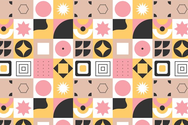 Diseño de patrón de mosaico geométrico plano