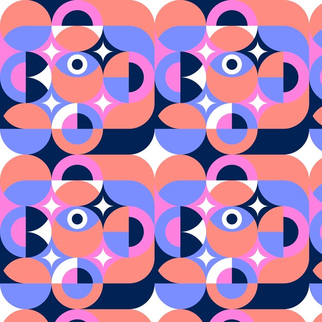 Diseño de patrón de mosaico geométrico plano