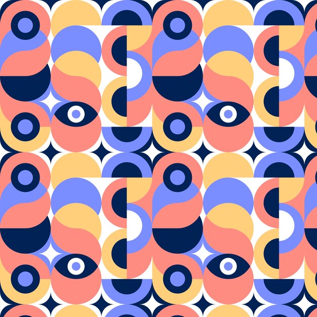 Diseño de patrón de mosaico geométrico plano