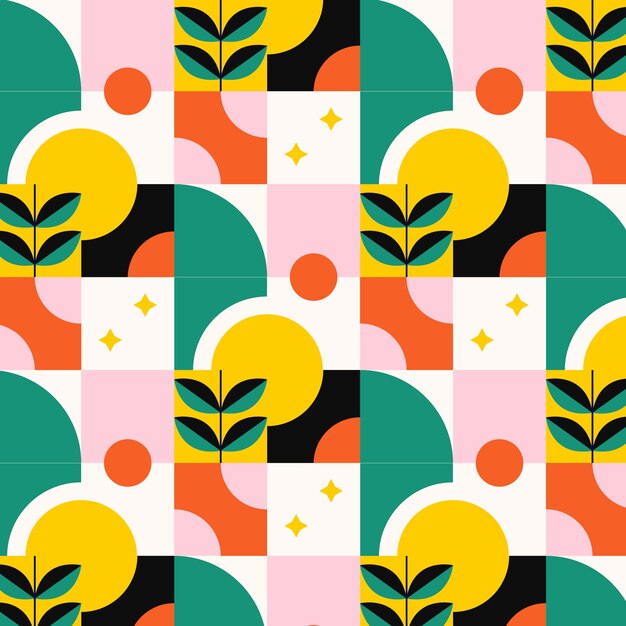 Diseño de patrón de mosaico geométrico plano