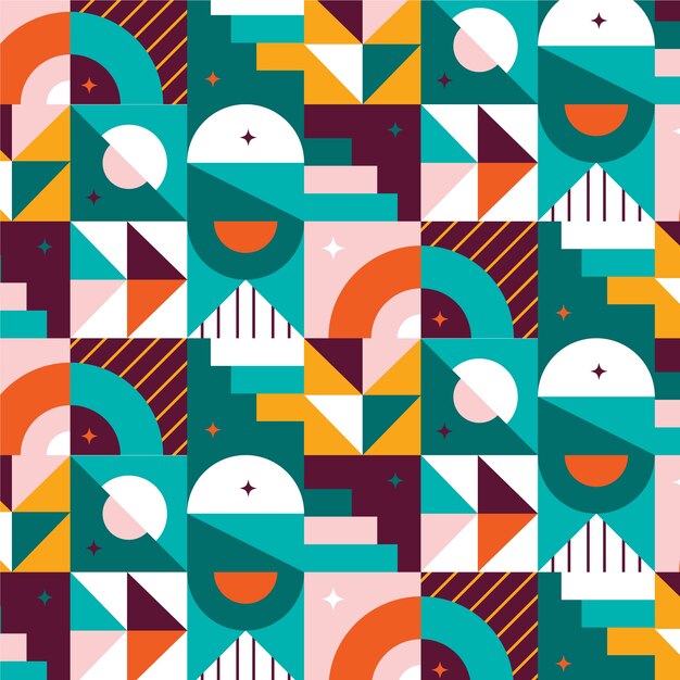 Diseño de patrón de mosaico geométrico plano
