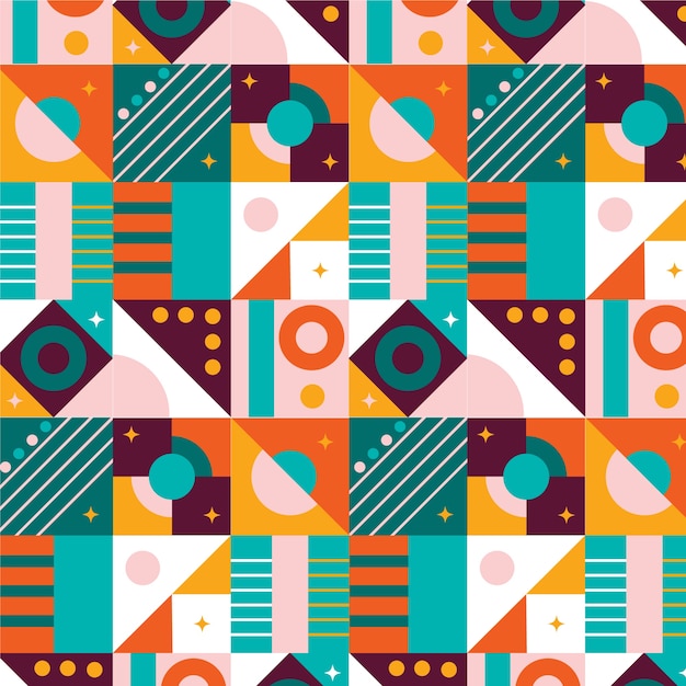Diseño de patrón de mosaico geométrico plano